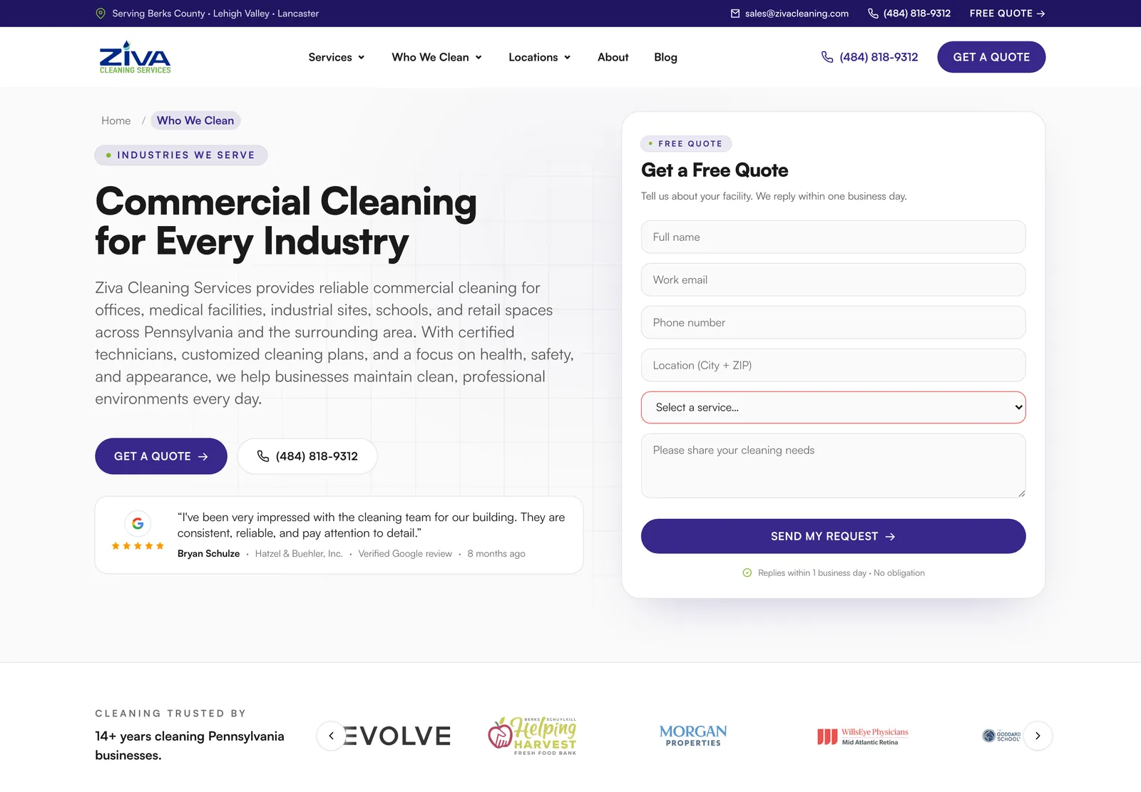 Ziva who-we-clean page